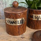 Wooden spice jars