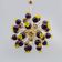 Italian Murano Glass and Brass Sputnik Chandelier, Yellow and Purple Sphere