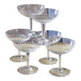 Série de 6 coupes à champagne en cristal Villeroy et Boch
