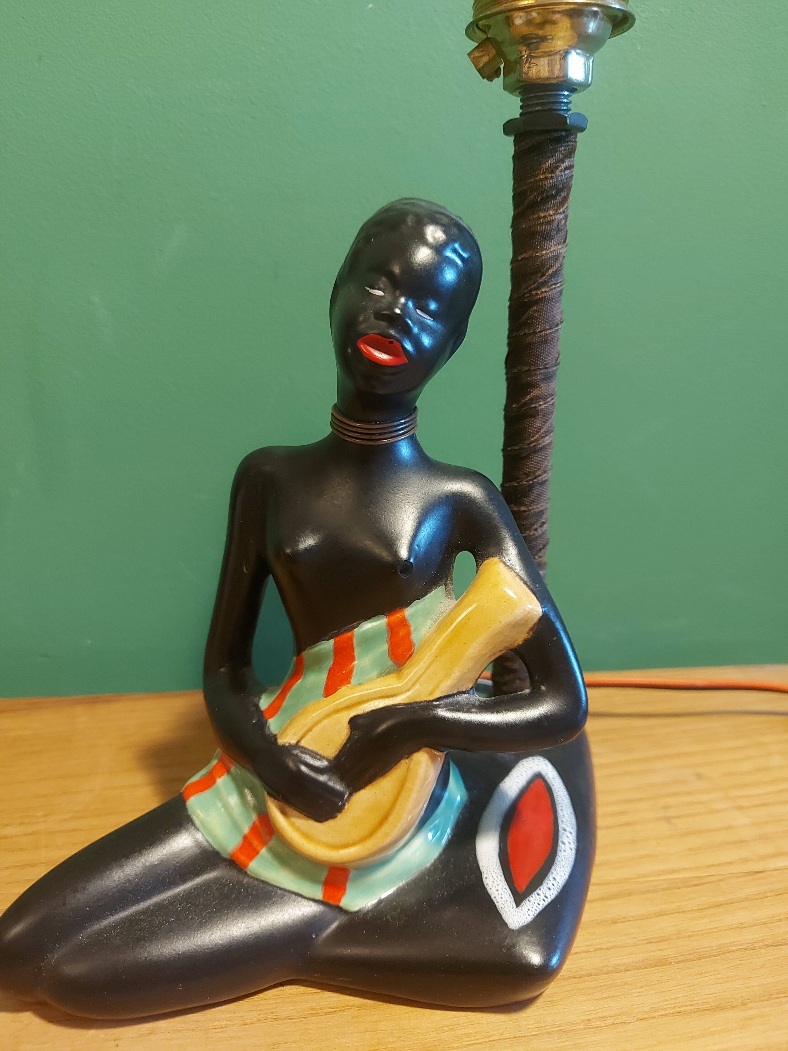 Vintage ceramic lamp 60's african