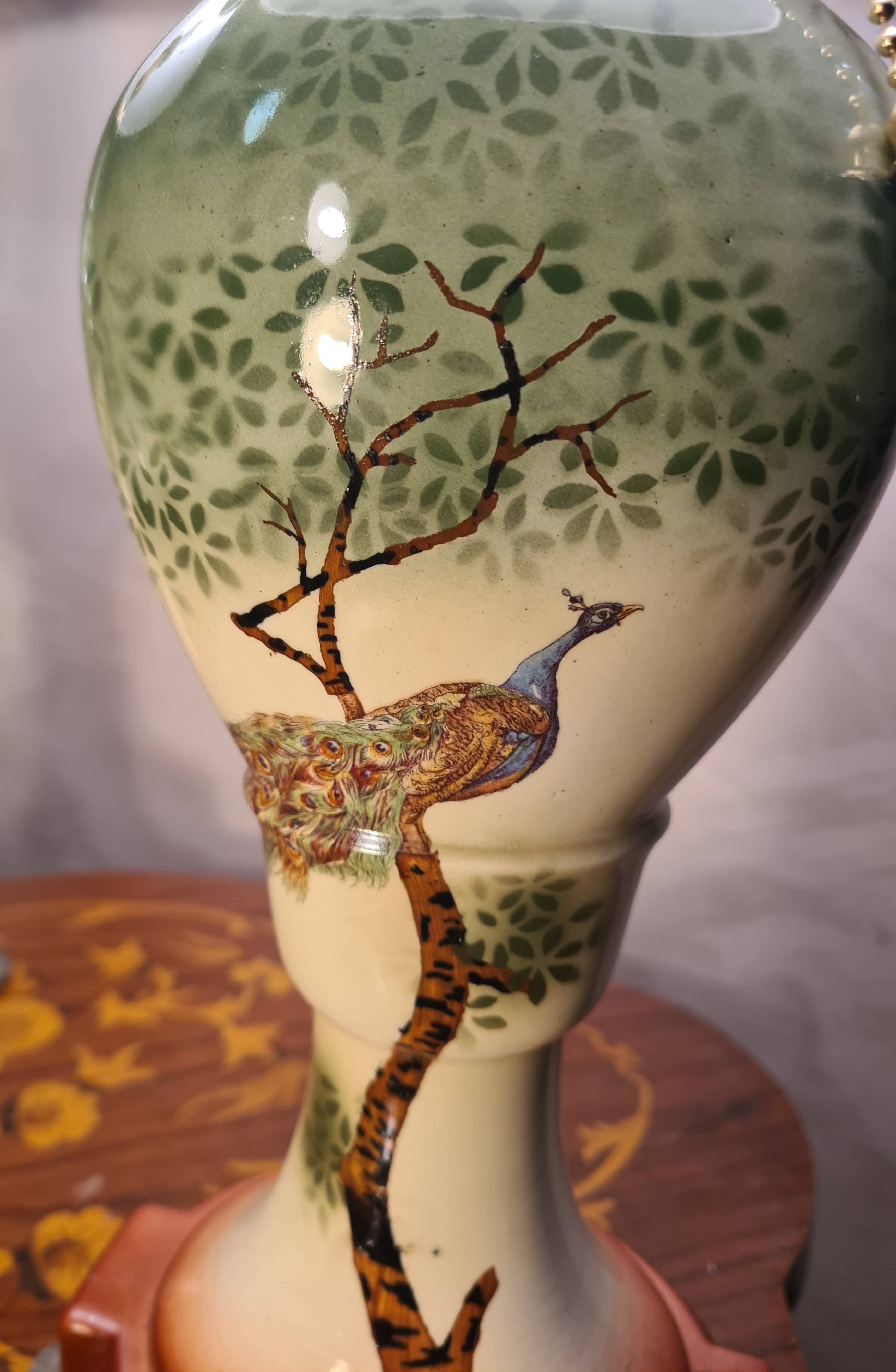 pair of ceramic lamps, Art Nouveau 1900 with 30 slight signs of wear visible