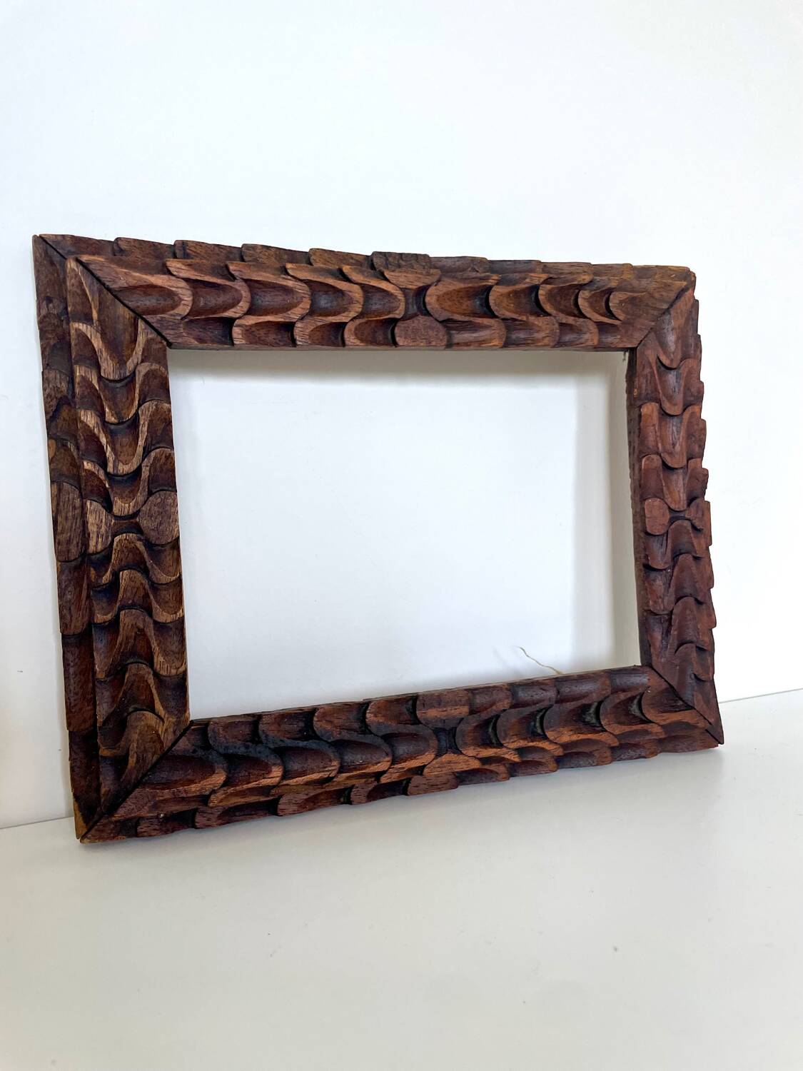 Antique handcarved frame Cedarwood 23.5 cm x 18.5 cm