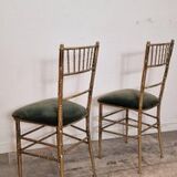 Set of 2 opera chairs in faux bamboo, France, 1940s
