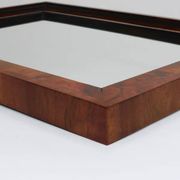 Square Biedermeier Antique 19th Century Walnut Wall Mirror, Vienna, 1850s
