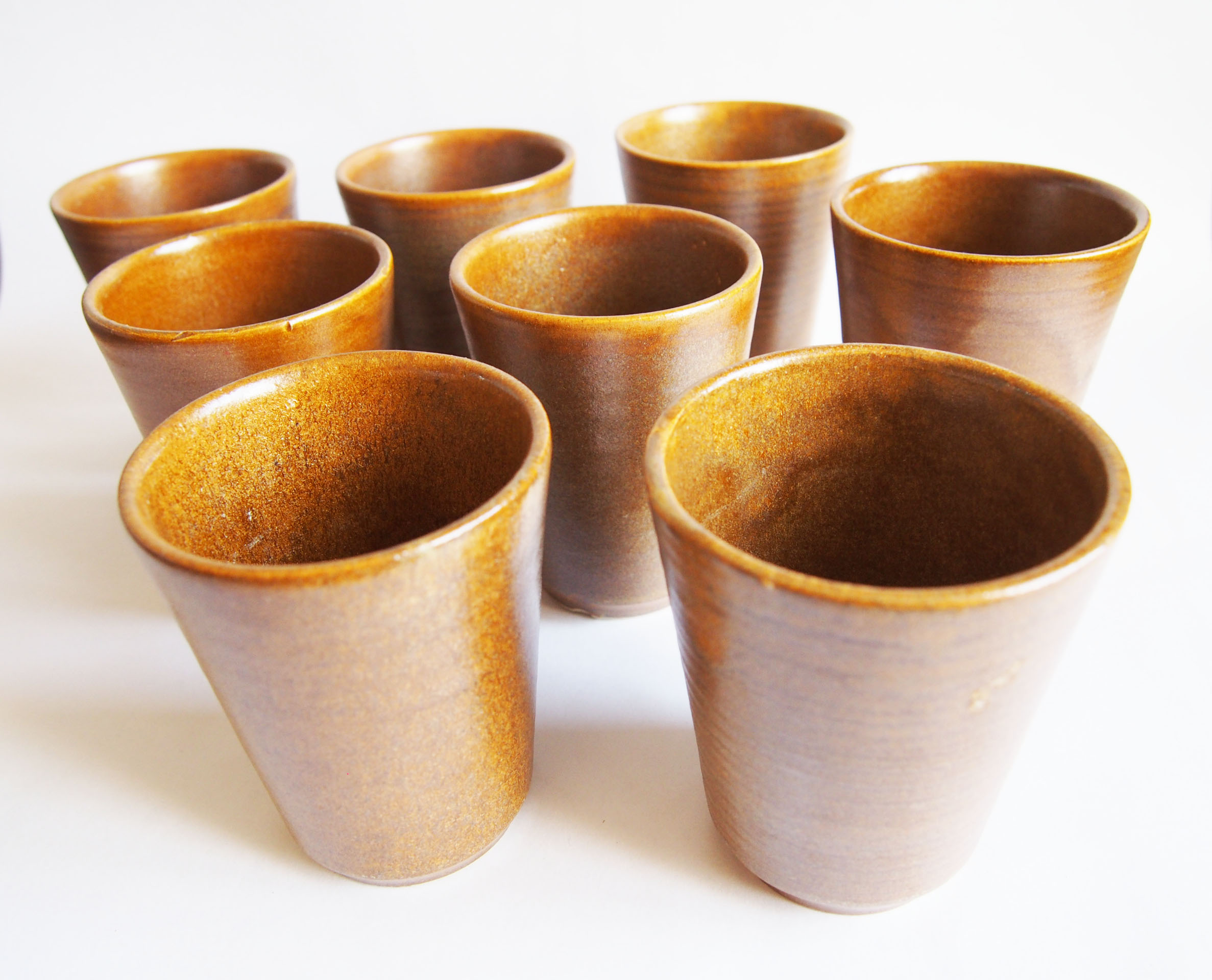 Lot de 8 verres en grès Digoin