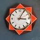 Vintage formica clock silent octagonal wall pendulum "Star chocolate orange"
