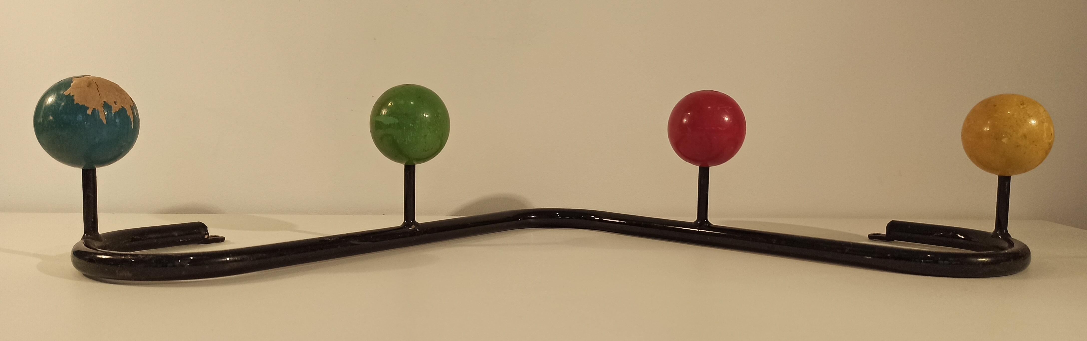 Vintage wood ball coat holder