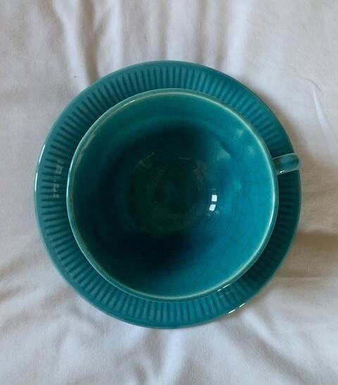Large Gien cup and saucer