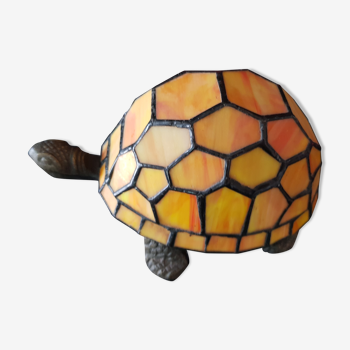 Tiffany style stained glass turtle lamp