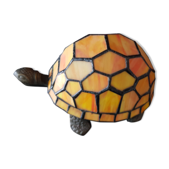 Tiffany style stained glass turtle lamp