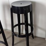 Trois Tabourets hauts, Charles Ghost par Kartell et Starck