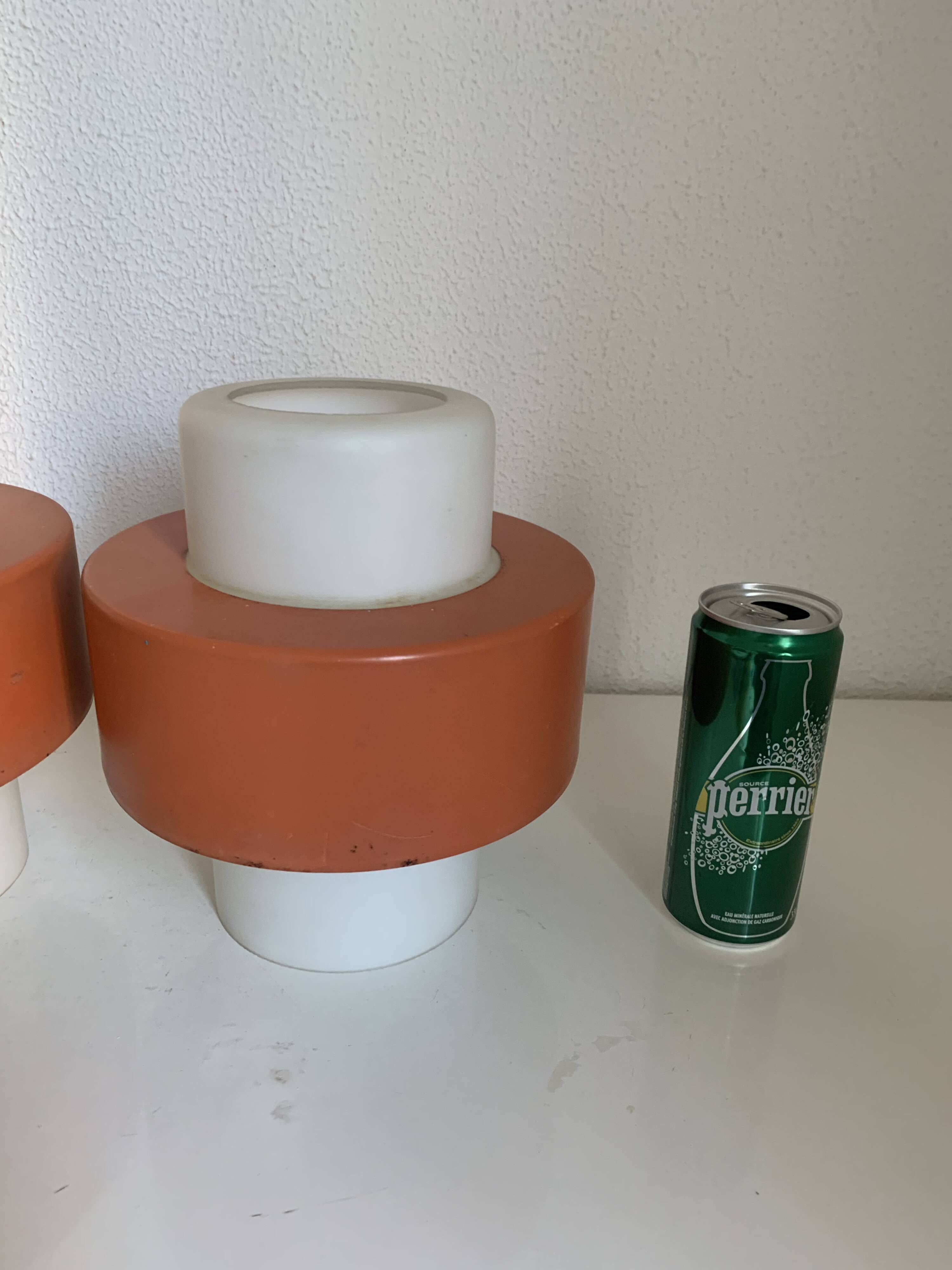 Paire suspension vintage 1960 Louis Kalff "Lierre" Philips carotte - 22 cm