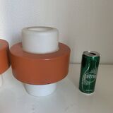 Paire suspension vintage 1960 Louis Kalff "Lierre" Philips carotte - 22 cm