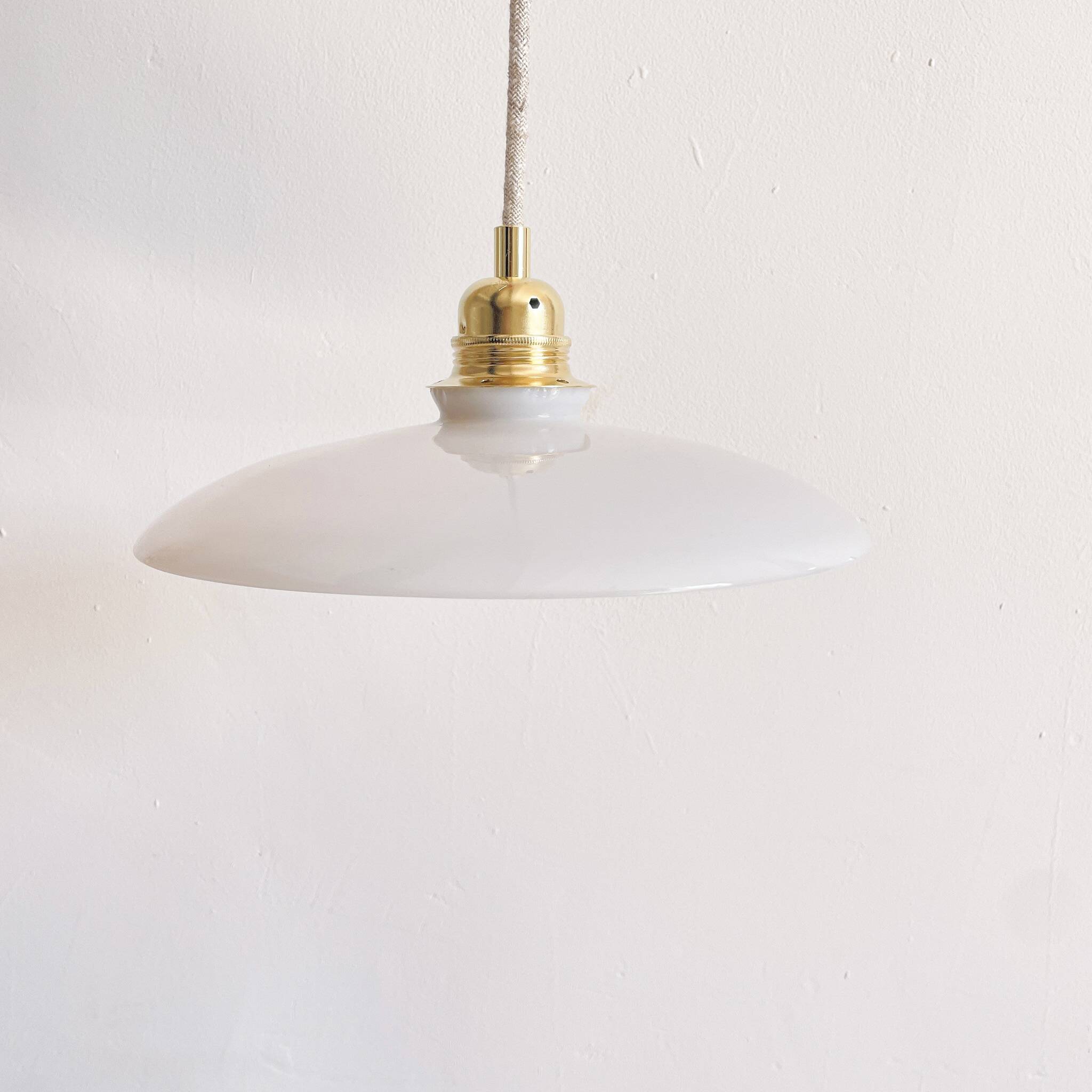 White opaline pendant light