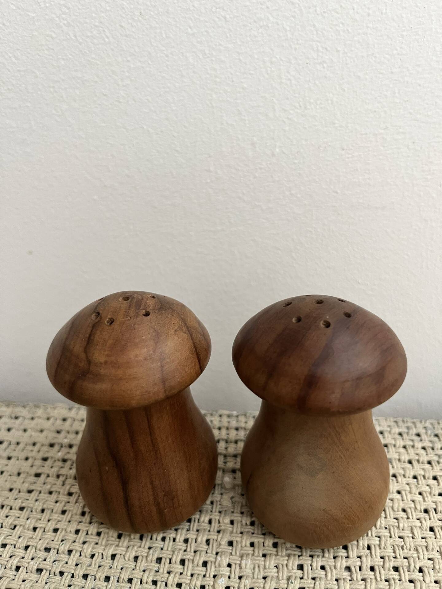 Salt and pepper shakers in wood