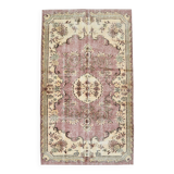 Rare Tapis Vintage Anatolie | Rose Antique & Crème Floral Rug, 185x314 Cm