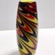 Black, Red and Yellow Encased Hand-Blown Murano Glass Flower Vase, Italy