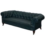 Victorian restored leather Chesterfield sofa 1890 Cornelius V Smith with springs