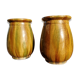 Pair of Provençal enamelled terracotta jars