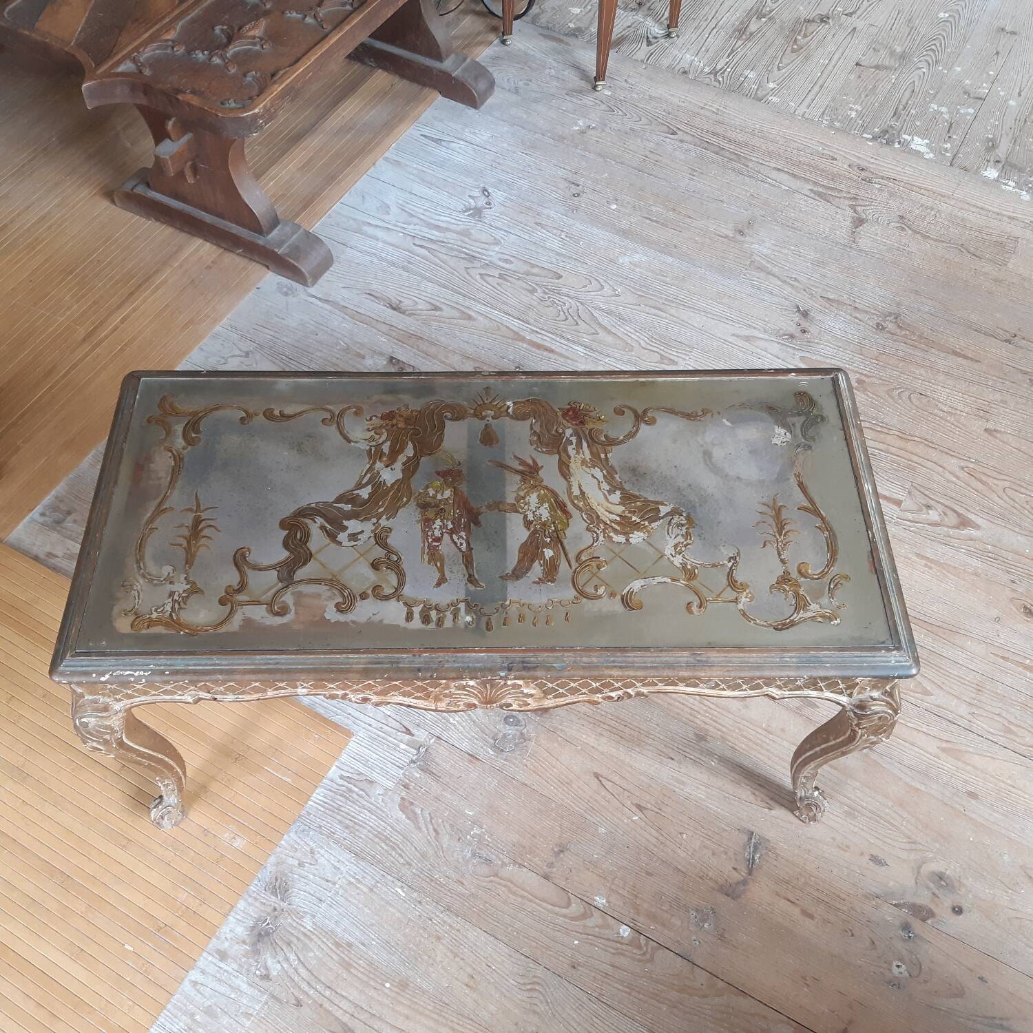 Églomisé glass coffee table