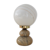 Lampe vintage des années 70 en marbre et opaline