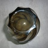 Vase en verre fumé foncé vintage