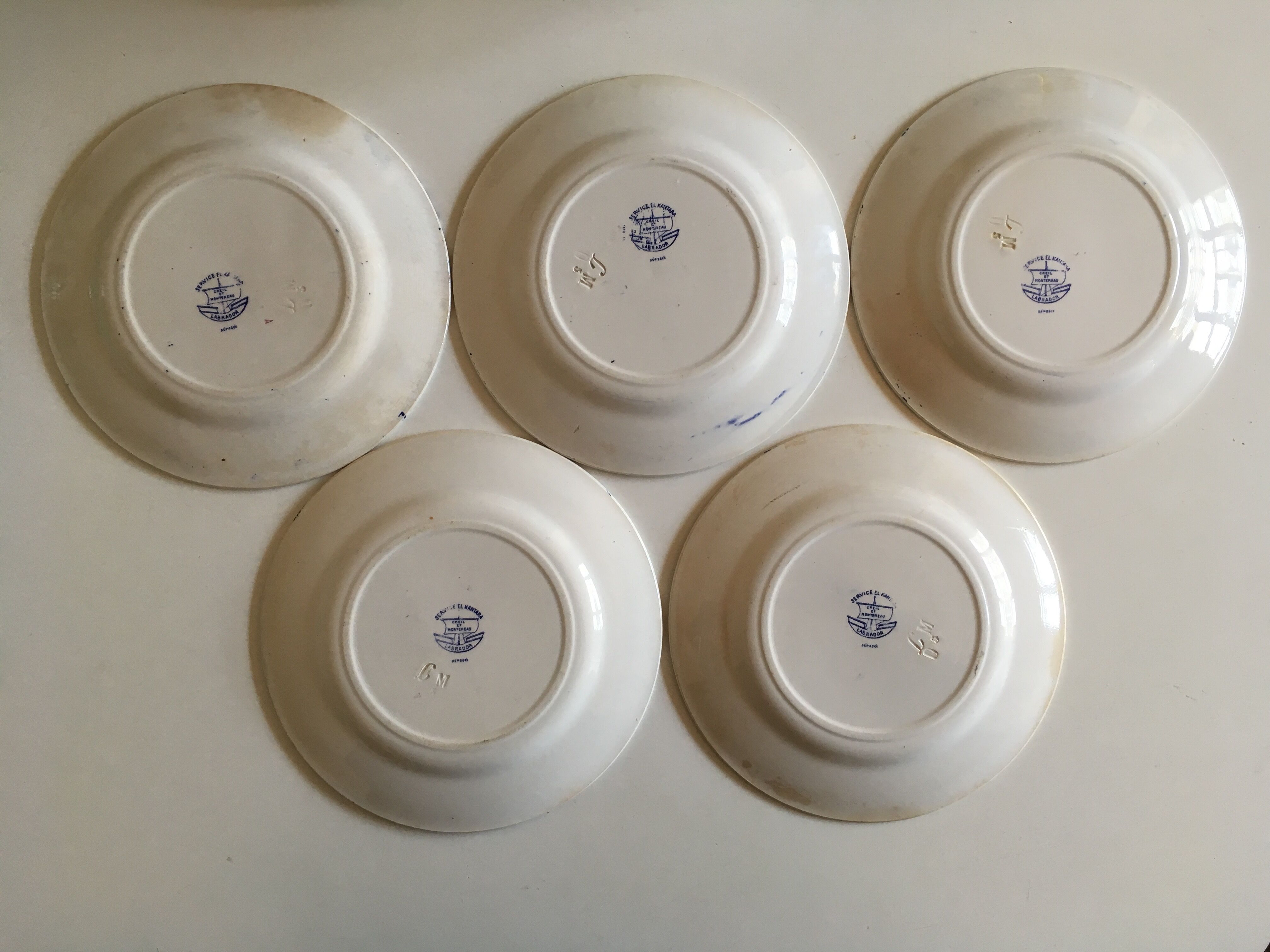 Creil and Montereau service El Kantara c.1890 earthenware plates