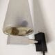 Modernist wall light in glass and brass by Maison Arlus, France circa 1950.