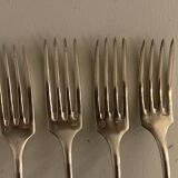 Set 4 fourchettes en métal argenté modèle Baguette
