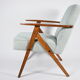 Vintage original armchair, fully restored, 1960s, green upholstery