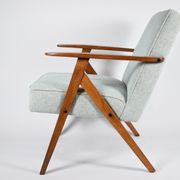 Vintage original armchair, fully restored, 1960s, green upholstery