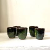 handmade ceramic service: 6-piece glazed stoneware coffee cups