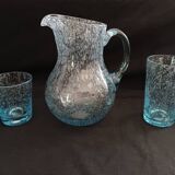 Carafe and its two glasses signed Biot.