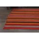 Orange Red Vintage Handmade Wool Cotton Kilim Runner Rug 172x372
