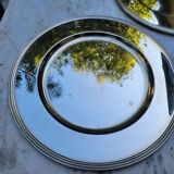 5 assiettes de présentation en métal argenté