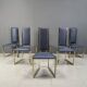 Lot de 6 chaises de salle à manger vintage en laiton - années 1970