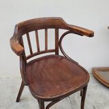 Office chair signed Baumann bistro style curved wood - 1930s