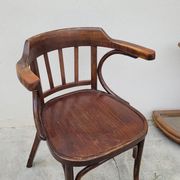 Office chair signed Baumann bistro style curved wood - 1930s