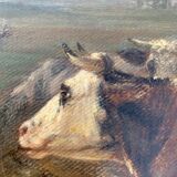 The herd. oil on canvas xixth j Paris