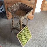 Rattan side table