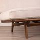 Canapé vintage des années 60 en bois de teck et tissu design danois