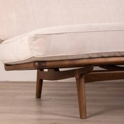 Canapé vintage des années 60 en bois de teck et tissu design danois