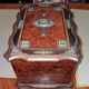 Cigar cabinet / Cigar box in burl wood and decorative bronze