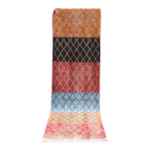 Tapis en laine tissé à la main coloré, 295 x 85 cm - R364