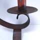 Patinated wrought iron candle holder heart pattern two lights