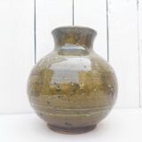 Vase ventru en grès émaillé Morvan vintage