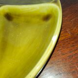 6 assiettes à huître en faïence de Gien vertes