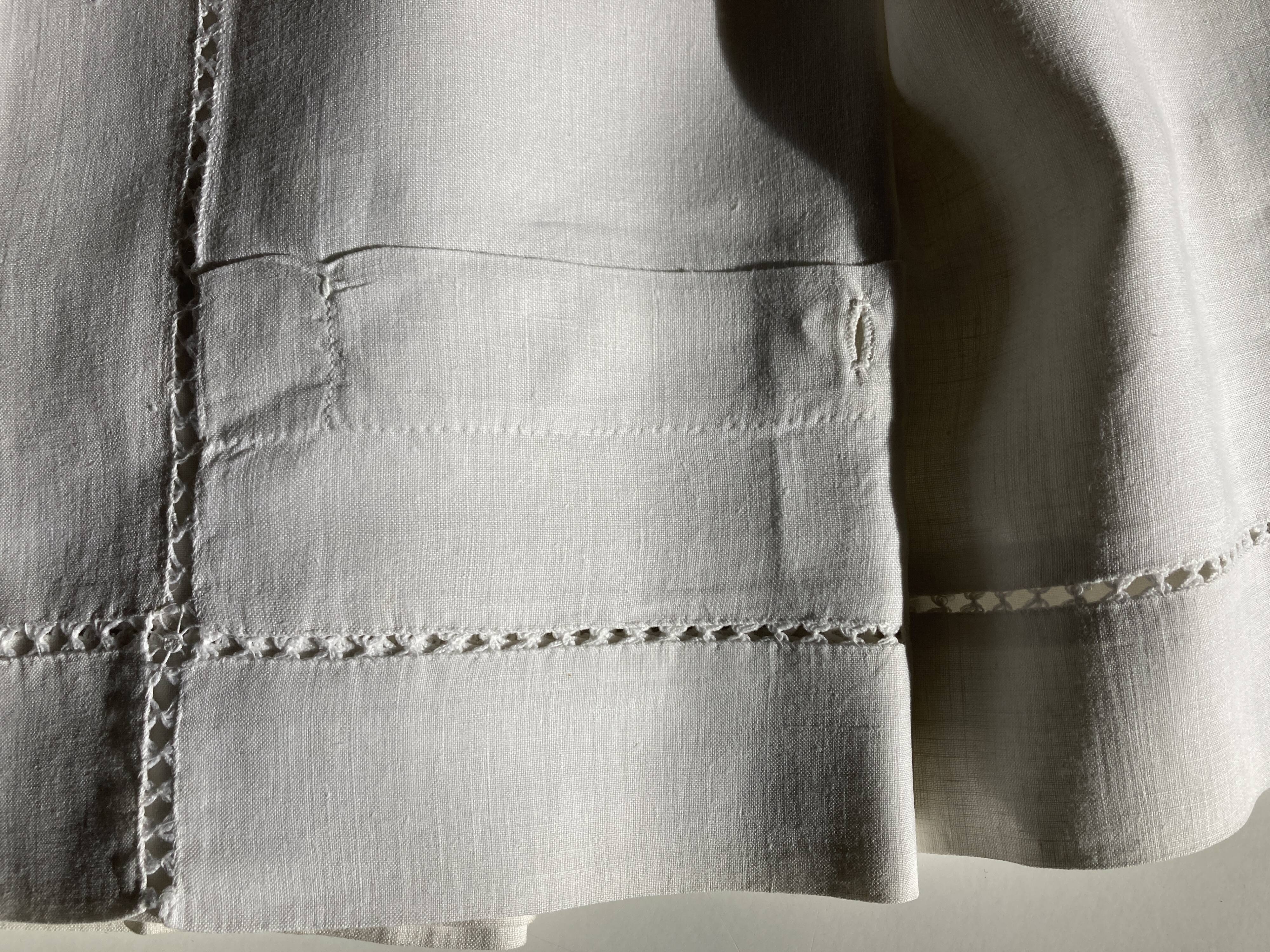 Pair of reserve linen thread pillowcases embroidered with river days without monogram