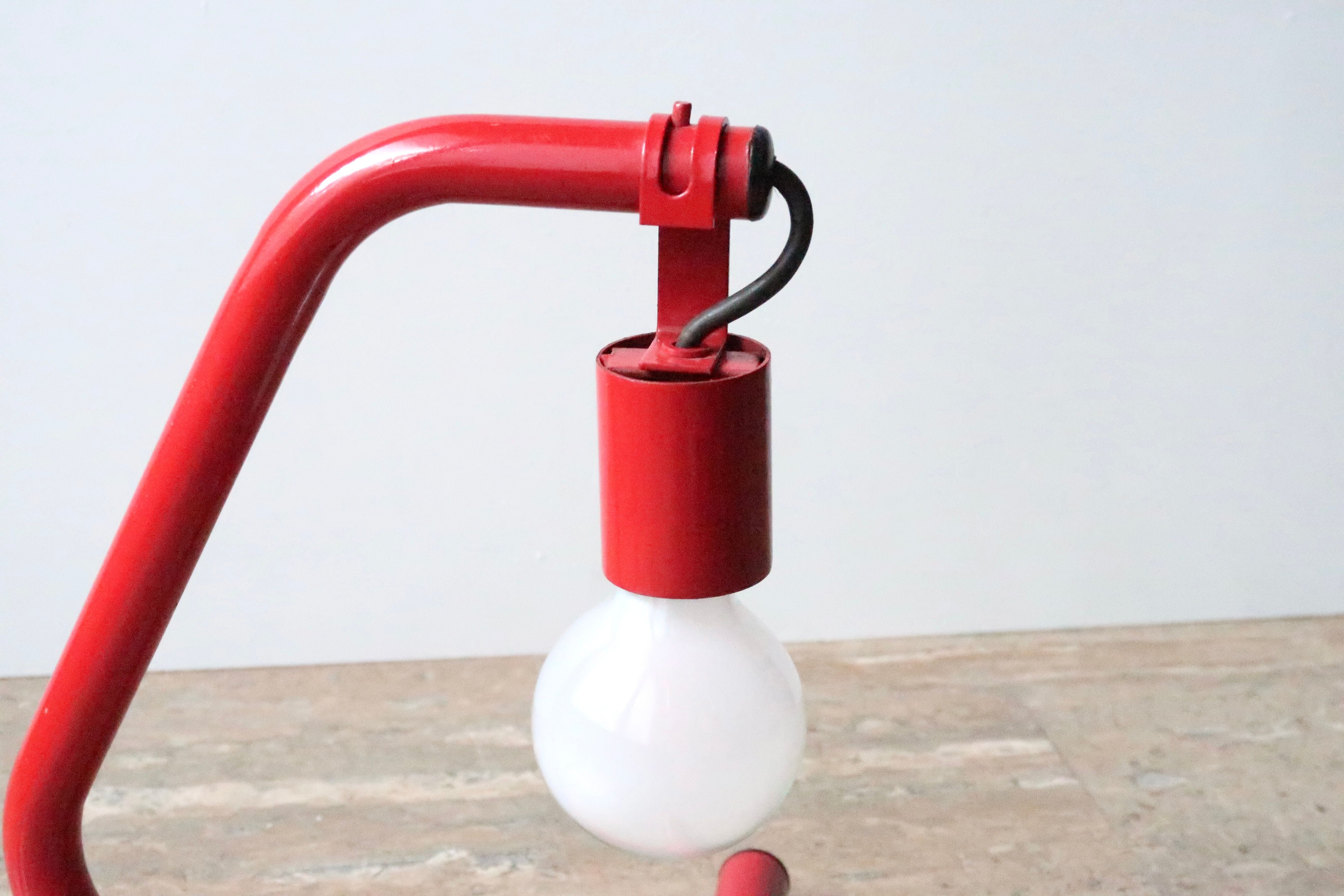 Red tubular lamp, 80s