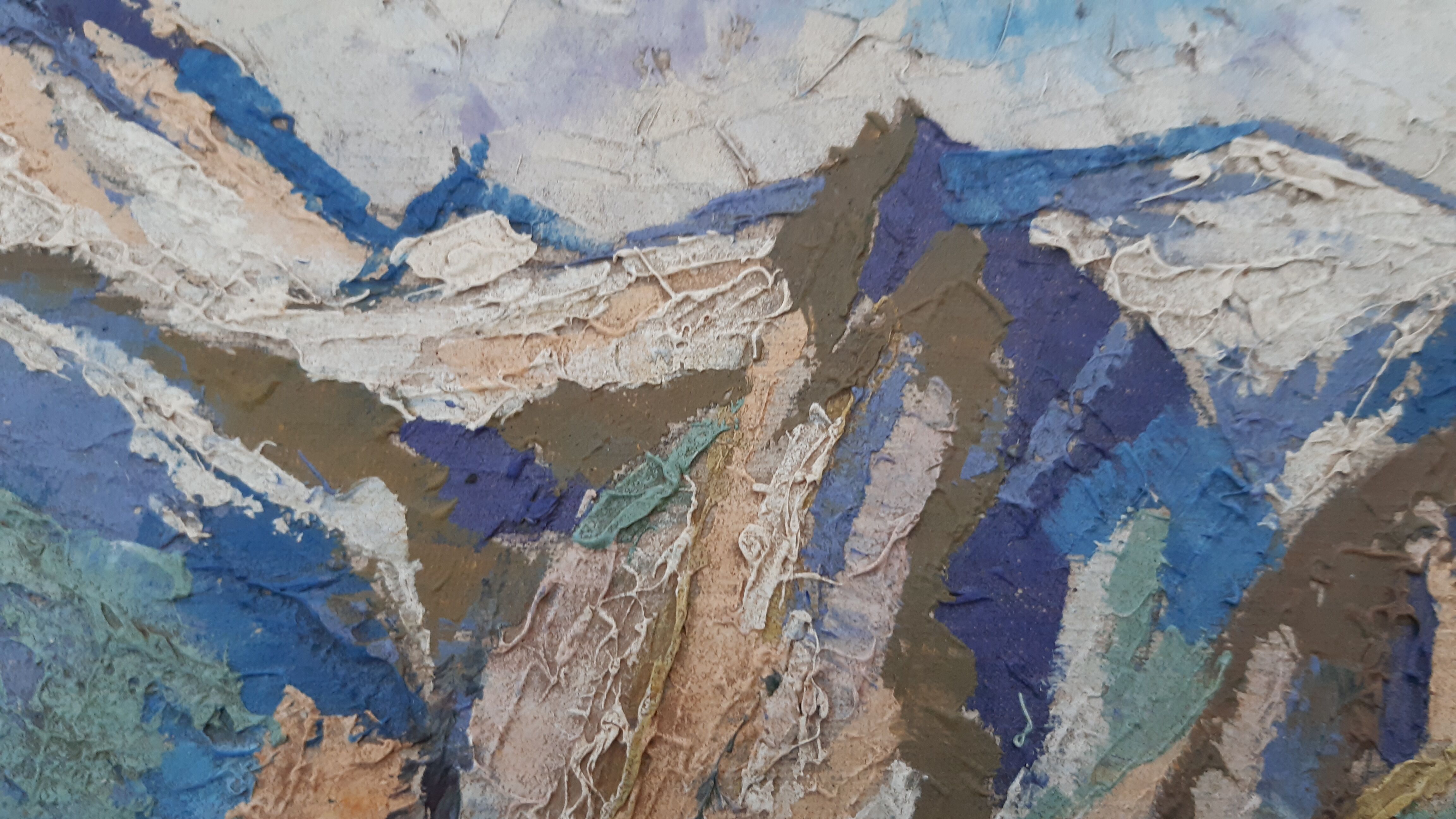 Oil on canvas "mountain lake"